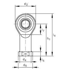 桿端軸承 GIKSR30-PS, 根據 DIN ISO 12 240-4 標準，特種鋼材料，帶右旋內螺紋，免維護