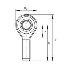 桿端軸承 GAKSL30-PS, 根據 DIN ISO 12 240-4 標準，特種鋼材料，帶左旋外螺紋，免維護