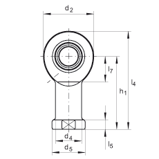 桿端軸承 GIL15-DO, 根據 DIN ISO 12 240-4 標準，帶左旋內螺紋，需維護