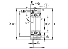 推力角接觸球軸承 ZKLF80165-2Z, 雙向，螺釘安裝，兩側(cè)間隙密封