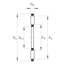 推力滾針和保持架組件 AXK100135, 單向，根據 DIN 5405-2 標準