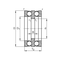 推力深溝球軸承 52310, 根據(jù) DIN 711/ISO 104 標(biāo)準(zhǔn)的主要尺寸，雙向，可分離