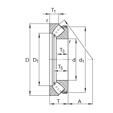 推力調(diào)心滾子軸承 29338-E1, 根據(jù) DIN 728/ISO 104 標(biāo)準(zhǔn)的主要尺寸，單向，可分離