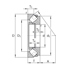 推力調(diào)心滾子軸承 294/500-E-MB, 根據(jù) DIN 728/ISO 104 標(biāo)準(zhǔn)的主要尺寸，單向，可分離