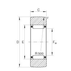 支撐型滾輪 RSTO20, 無軸向引導(dǎo)，外圈無擋邊