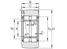 支撐型滾輪 NNTR80X200X90-2ZL, 滿裝滾子，軸向引導(dǎo)，兩側(cè)唇密封