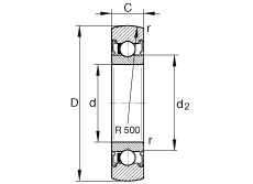 滾輪 LR608-2RSR, 雙面密封