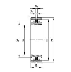 圓柱滾子軸承 NN3018-AS-K-M-SP, 根據(jù) DIN 5412-4 標(biāo)準(zhǔn)的主要尺寸, 非定位軸承, 雙列，帶錐孔，錐度 1:12 ，可分離, 帶保持架，減小的徑向內(nèi)部游隙，限制公差