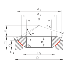 推力關(guān)節(jié)軸承 GE140-AW, 根據(jù) DIN ISO 12 240-3 標準，免維護