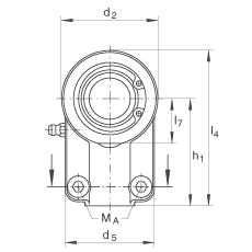 液壓桿端軸承 GIHNRK20-LO, 根據 DIN ISO 12 240-4 標準，帶右旋螺紋夾緊裝置，需維護