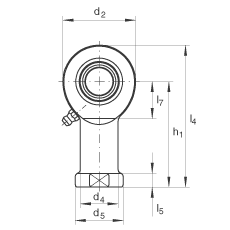 桿端軸承 GIR50-DO-2RS, 根據 DIN ISO 12 240-4 標準，帶右旋內螺紋，需維護，兩側唇密封