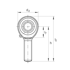 桿端軸承 GAKL22-PB, 根據 DIN ISO 12 240-4 標準，帶左旋外螺紋，需維護