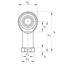 桿端軸承 GIKR16-PW, 根據(jù) DIN ISO 12 240-4 標(biāo)準(zhǔn)，帶右旋內(nèi)螺紋，需維護(hù)