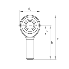 桿端軸承 GAKR6-PW, 根據 DIN ISO 12 240-4 標準，帶右旋外螺紋，需維護