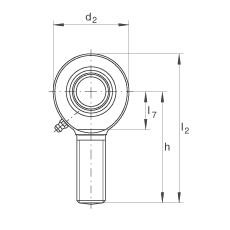 桿端軸承 GAL35-DO-2RS, 根據 DIN ISO 12 240-4 標準，帶左旋外螺紋，需維護，兩側唇密封