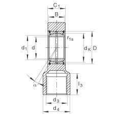 液壓桿端軸承 GIHRK110-DO, 根據 DIN ISO 12 240-4 標準，帶右旋螺紋夾緊裝置，需維護