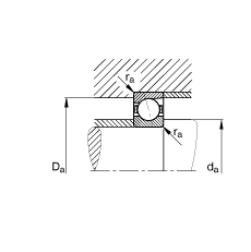 主軸軸承 B7207-C-T-P4S, 調(diào)節(jié)，成對安裝，接觸角 α = 15°，限制公差