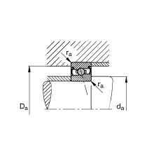 主軸軸承 HCS71907-E-T-P4S, 調節，成對或單元安裝，接觸角 α = 25°，兩側唇密封，非接觸，限制公差