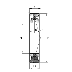 主軸軸承 HC71904-C-T-P4S, 調節，成對或單元安裝，接觸角 α = 15°，陶瓷球，限制公差