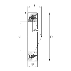 主軸軸承 HC7012-E-T-P4S, 調節，成對或單元安裝，接觸角 α = 25°，陶瓷球，限制公差