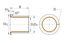 法蘭襯套 EGF25215-E40-B, 滑套，免維護(hù)，帶銅襯