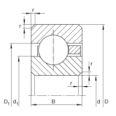 薄截面軸承 CSCF070, 深溝球軸承，類型C，運行溫度 -54°C 到 +120°C