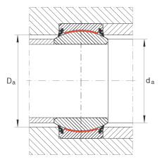 關(guān)節(jié)軸承 GE70-UK-2RS, 根據(jù) DIN ISO 12 240-1 標(biāo)準(zhǔn), 免維護(hù)，兩側(cè)唇密封