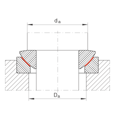 推力關(guān)節(jié)軸承 GE140-AW, 根據(jù) DIN ISO 12 240-3 標準，免維護