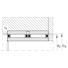 滾針軸承 NAO25X42X32-ZW-ASR1, 無擋邊，雙列