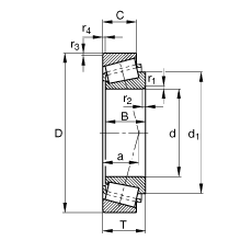 圓錐滾子軸承 32021-X, 根據(jù) DIN ISO 355 / DIN 720 標(biāo)準(zhǔn)的主要尺寸，可分離，調(diào)節(jié)或成對(duì)