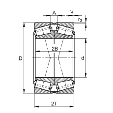 圓錐滾子軸承 31330-X-N11CA-A180-230, 根據(jù) DIN ISO 355 / DIN 720 標(biāo)準(zhǔn)的主要尺寸，可分離，X型成對(duì)布置，有軸向內(nèi)部游隙