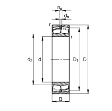 調心滾子軸承 21318-E1, 根據 DIN 635-2 標準的主要尺寸