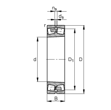 調(diào)心滾子軸承 240/850-B-K30-MB, 根據(jù) DIN 635-2 標(biāo)準(zhǔn)的主要尺寸, 錐孔，錐度 1:30