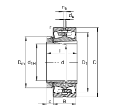 調心滾子軸承 23152-K-MB + H3152X, 根據 DIN 635-2 標準的主要尺寸, 帶錐孔和緊定套